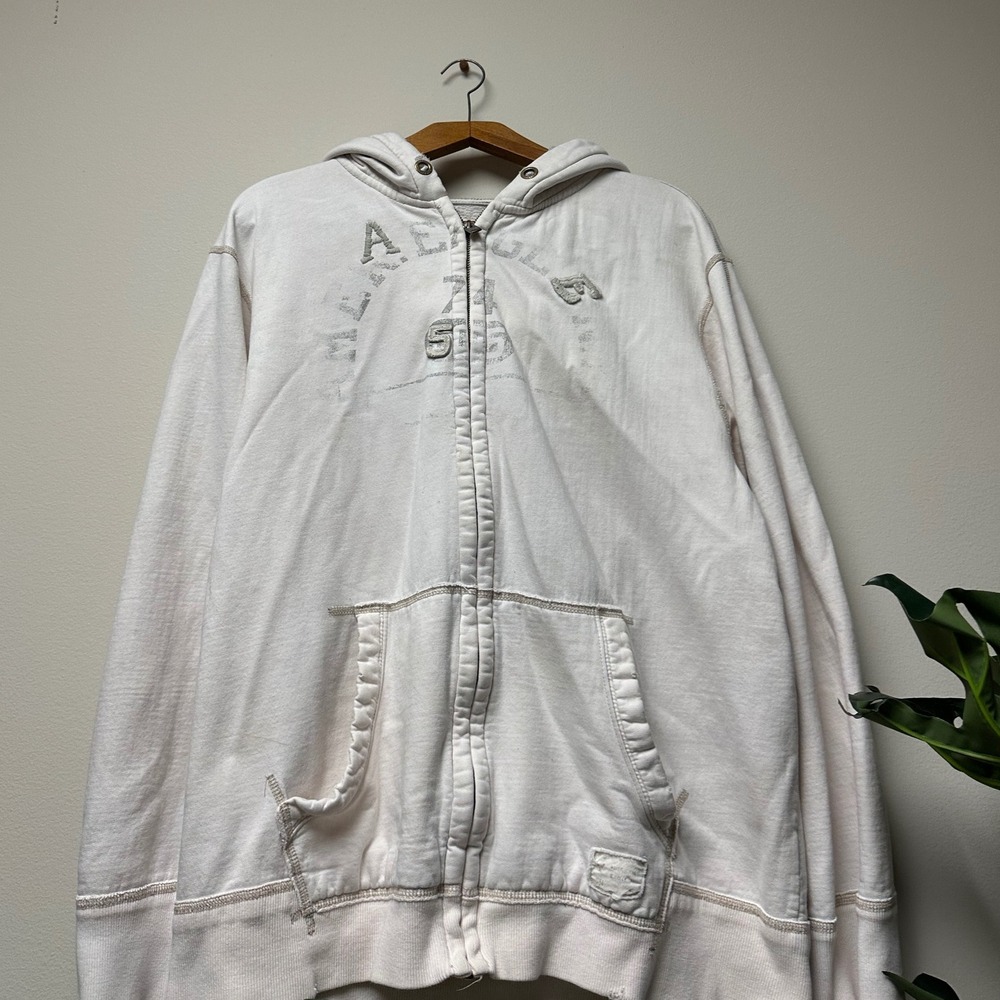 Y2K American Eagle Grunge Skater Full Zip Hoodie - Picture 3 of 4